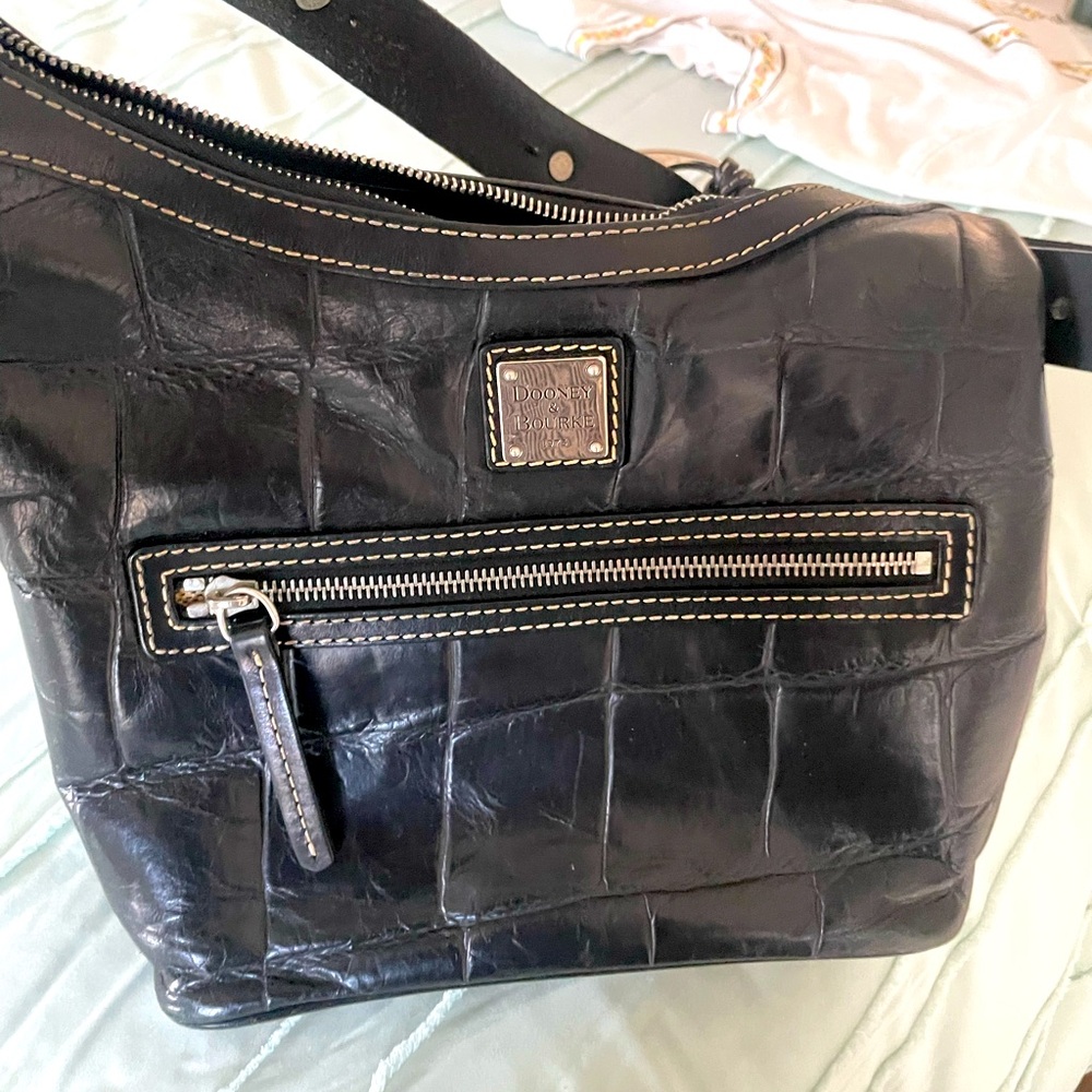 Dooney & Bourke Black Croc-Embossed Bag